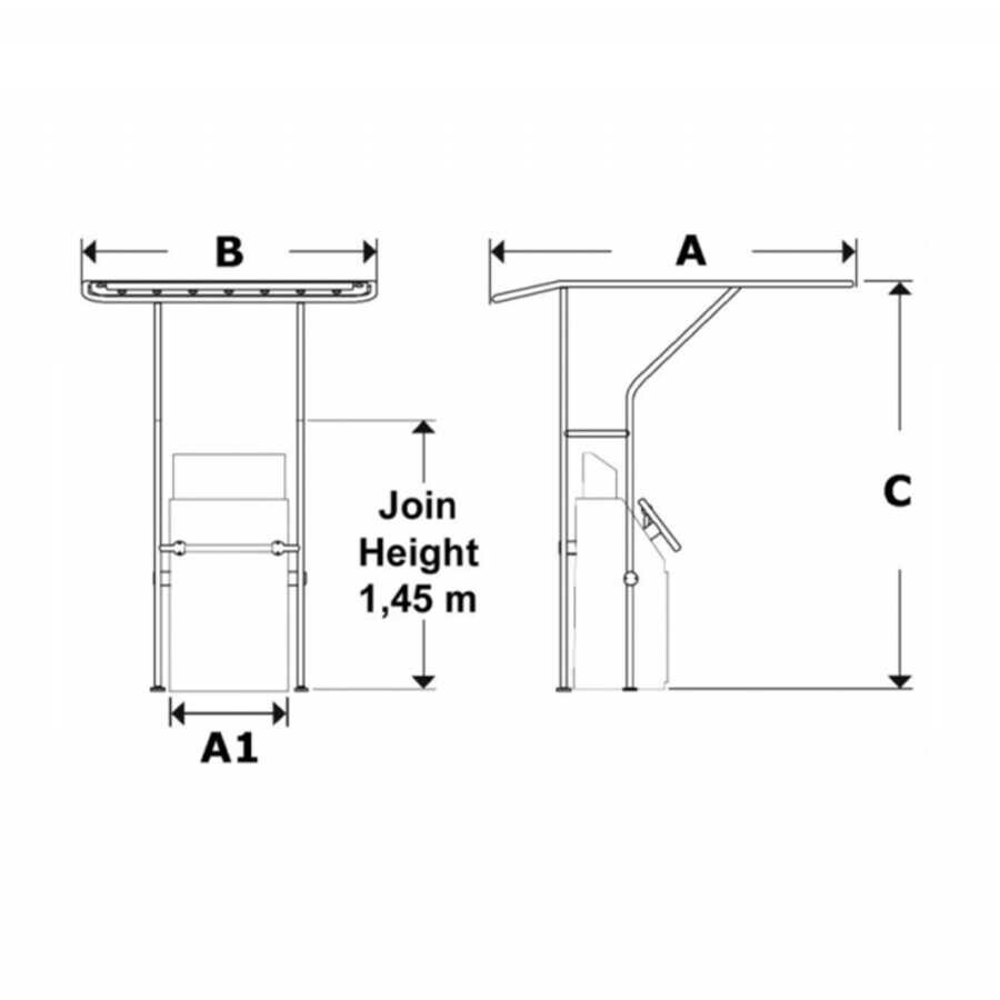 Alüminyum T-Top Polyester Tente 140cm - 3