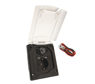 Babarvy Kapaklı Karavan 220V, USB, Çakmaklık Çıkışı Priz - LHR