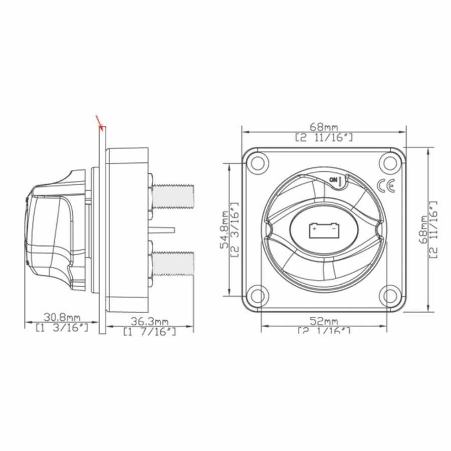 Bep Marine 701-PM Flanş Montajlı Tek Devreli Akü Şalteri - 3