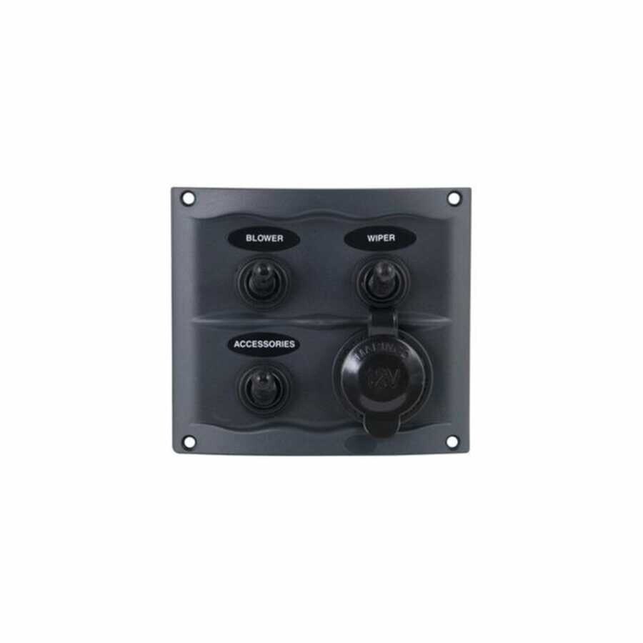 Bep Marine Serpinti Geçirmez Panel 3 Anahtar + 12V Priz - 2