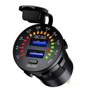 BFY Hızlı Şarj Soketi USB 3.0 + Voltmetre - LHR