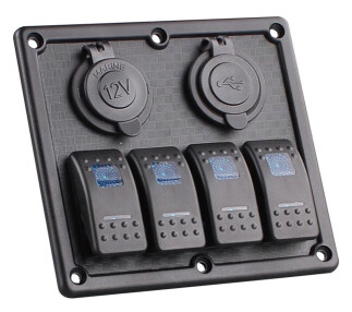 BFY Switch Panel 4'lü. USB + 12V Çakmaklık - 1