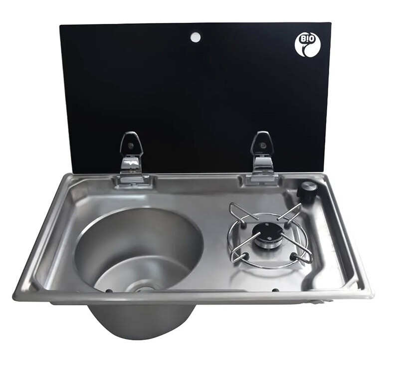 BIO Cam Kapaklı Evyeli Tekli Ocak FSM3402 - 1