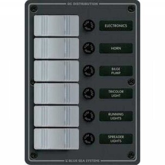 Blue Sea Systems Su Geçirmez Sigorta Paneli, 6 Anahtarlı - BLUE SEA SYSTEMS