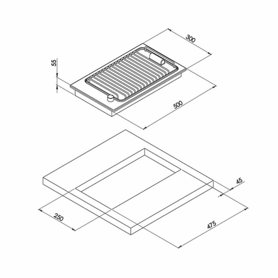 CAN PB1327 Gömme Elektrikli Barbekü 220V - 2