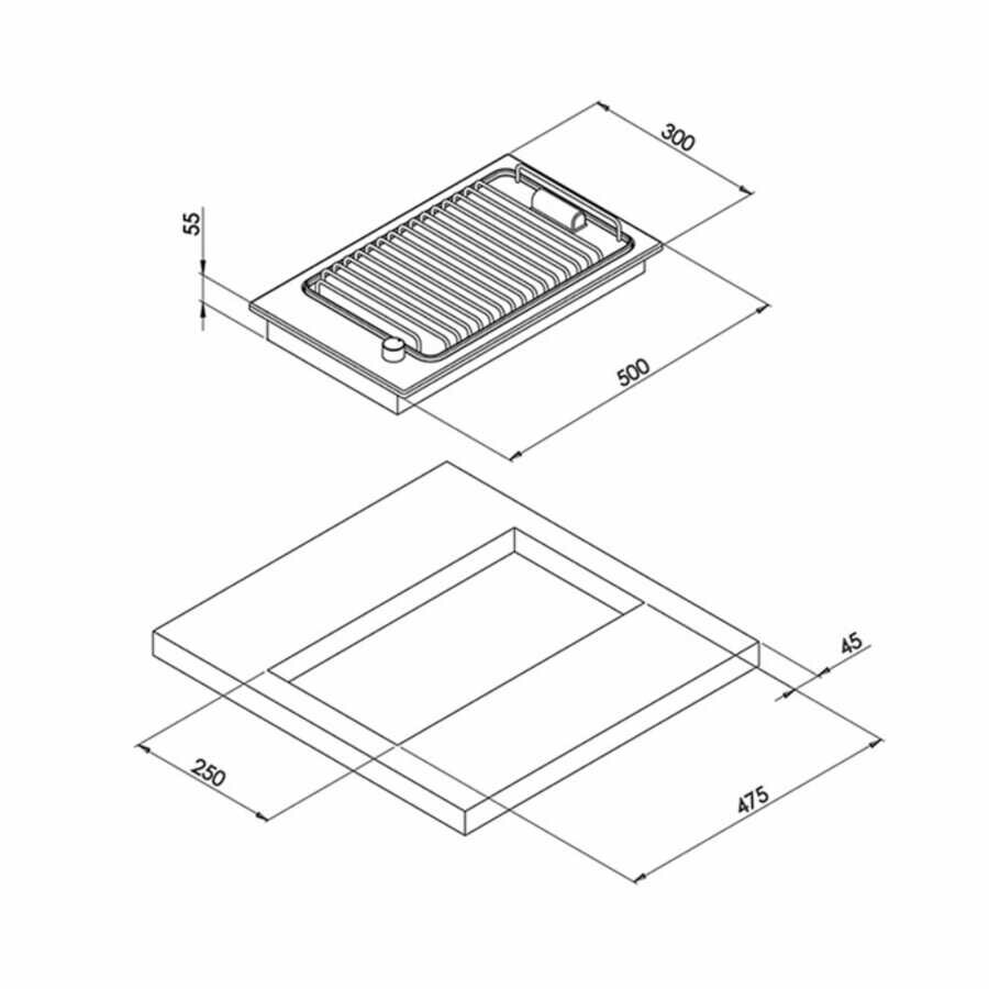 CAN PB1327 Gömme Elektrikli Barbekü 220V - 2