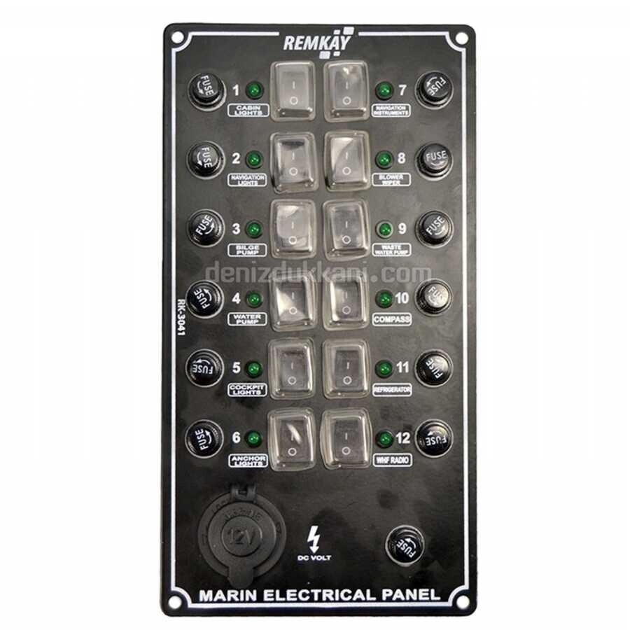İzoleli Çakmak Soketli Switch Paneli 12li - 1