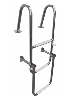 Katlanabilir Krom Tekne Merdiveni 3 Basamaklı 30x80cm - LHR