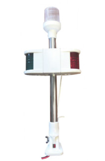 Kombine Işıklı Bayrak Direği 40 cm, 12V Ampul - LHR