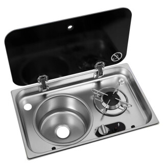 Navy Load Cam Kapaklı Ocak ve Sol Evye NL24001 - NAVY LOAD