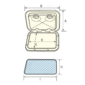 Nuova Rade Plastik Kapak Hatch, Siyah 353x606 mm - 2