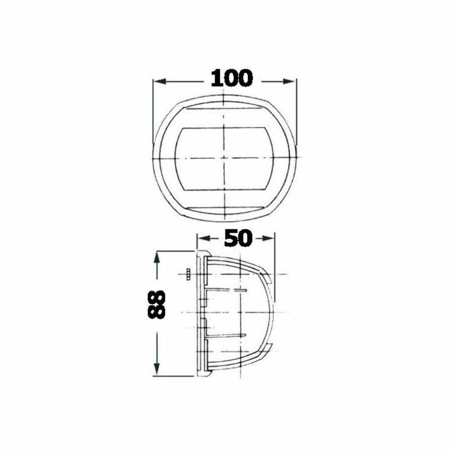 Osculati Classic 12 Seyir Fenerleri - 12V/10W, Siyah - 2