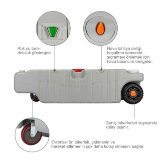 Porvaletti Portatif Tekerlekli Su Tankı 75L, Göstergeli - 5