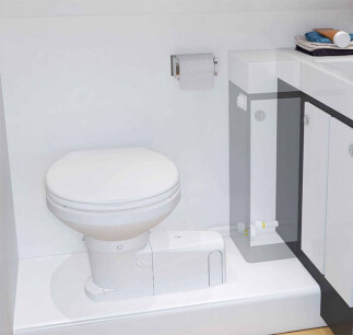 Sanimarin Maxlite+ S Comfort Bidet (Taharet Musluklu) Marin Tuvalet 12V - 5