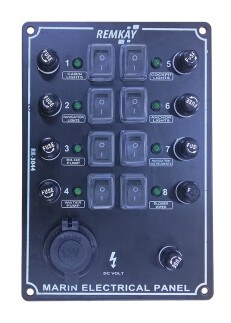 Sigorta Paneli, 8 Anahtarlı, 12V Çakmak Soketli - LHR