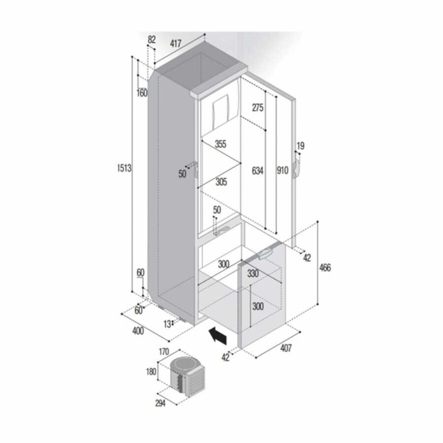 Vitrifrigo Çift Kapılı Marin Buzdolabı / Slim 150 - 3