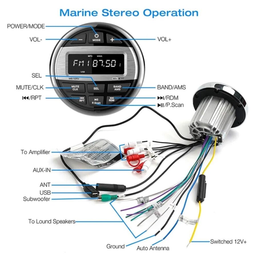 Labarka MS-10RV USB Girişli Bluetoothlu Marine Teyp - 3